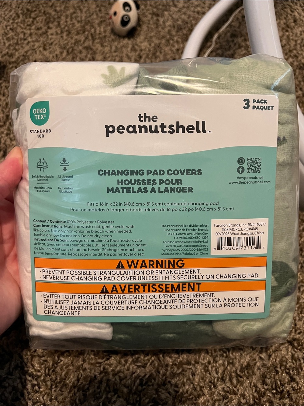 Green Changing Pad Covers - 3 Pack